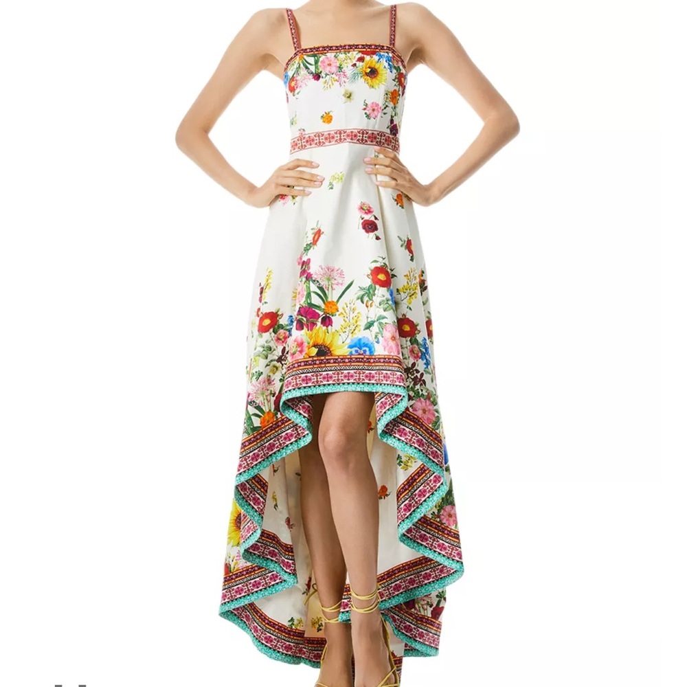 Alice + Olivia Florence Floral High-Low Dress